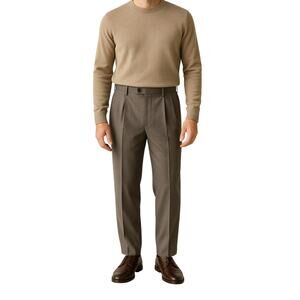 Axist Men’s Dress Pants 33x28.5 Gray/Taupe Pleated Front Straight Leg